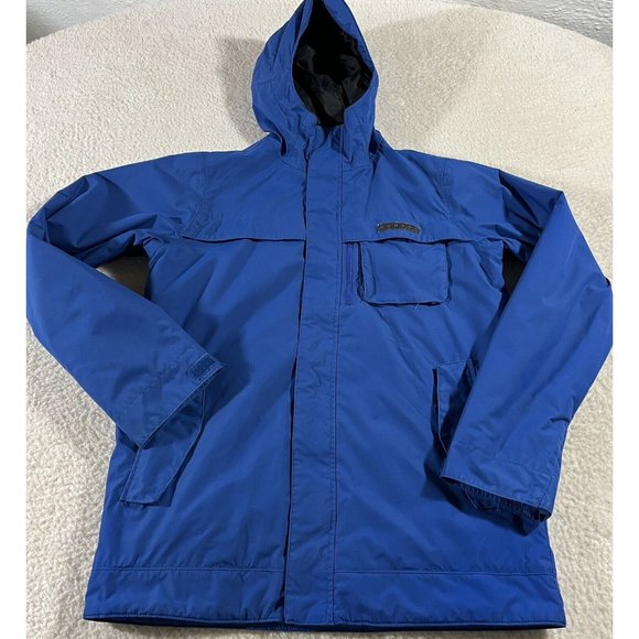 Burton Jacket Small Dry Ride Snowboard Ski Insulated Hooded Blue Full Zip Pocket - Picture 1 of 12